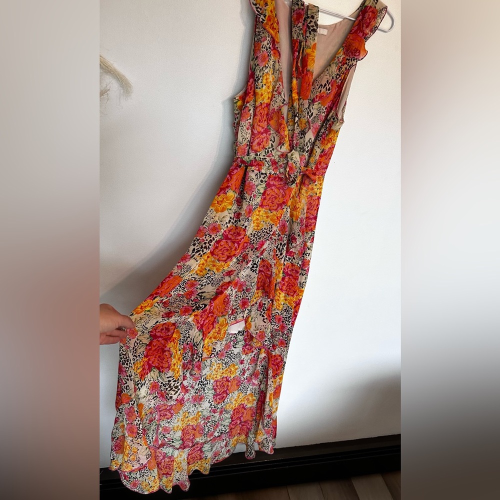 Guess Floral Wrap High Low Dress